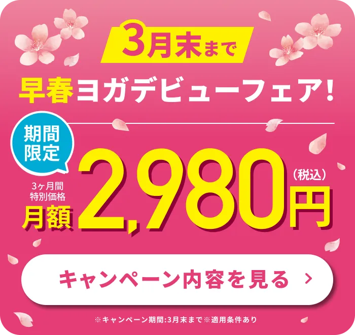 3月限定!今なら3ヶ月2,980円で通い放題
